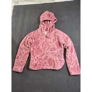 Abercrombie Kids Fleece Hoodie Girls‎ 9/10 Pink Sherpa Quarter Zip Swirl